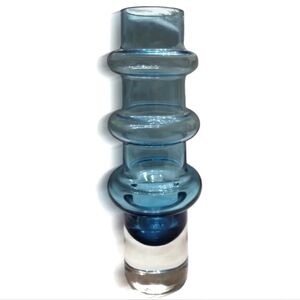 Aseda / Bo Borgström 1960s Blue Vintage Art Glass Vase – Sweden